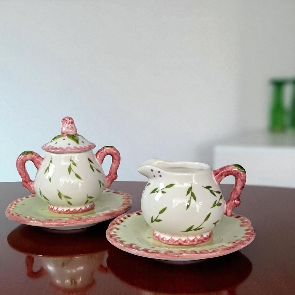 Milson And Louis Hand Painted Original Tea Set Ceramic Tea Party Teapot & More - Picture 13 of 13